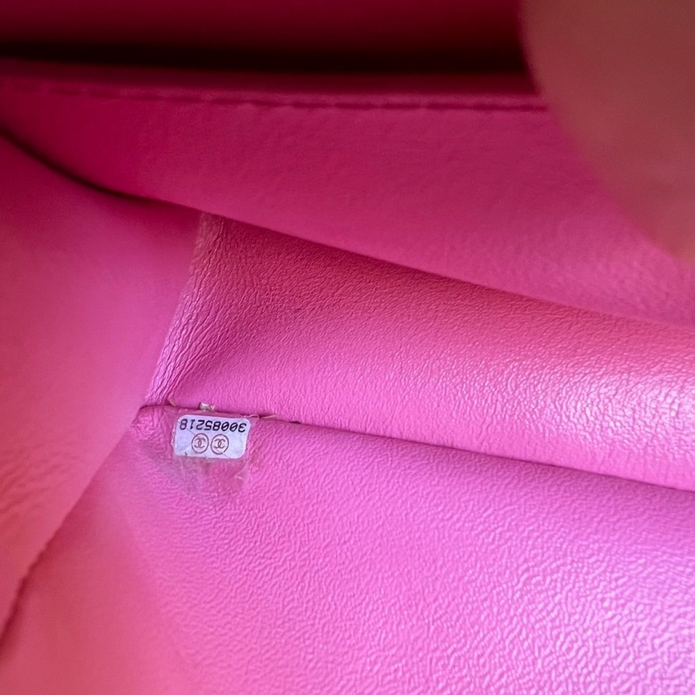 CHANEL Pink Leather Shoulder Bag